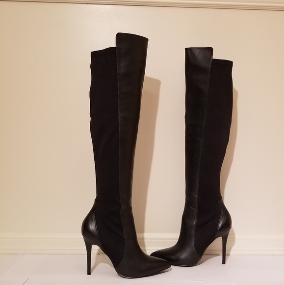 Charles David Shoes - Charles David Black Stretch Over Knee Boots Sz 7.5